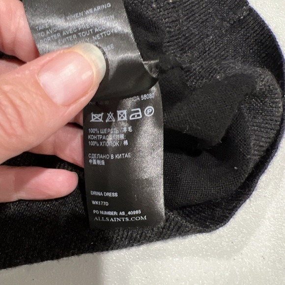 All Saints Dress Women Eight Black Drina‎ Vest Wool - Picture 11 of 14